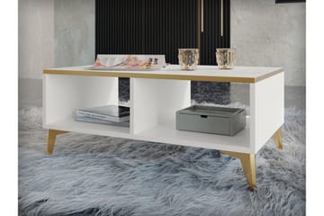 Royston 100 cm Rektangulärt Soffbord med Hyllor i Målat Trä - Vit - Möbler - Vardagsrum - Soffbord & vardagsrumsbord - Soffbord