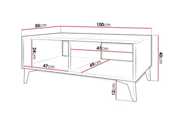 Royston 100 cm Rektangulärt Soffbord med Hyllor i Målat Trä - Vit - Möbler - Vardagsrum - Soffbord & vardagsrumsbord - Soffbord