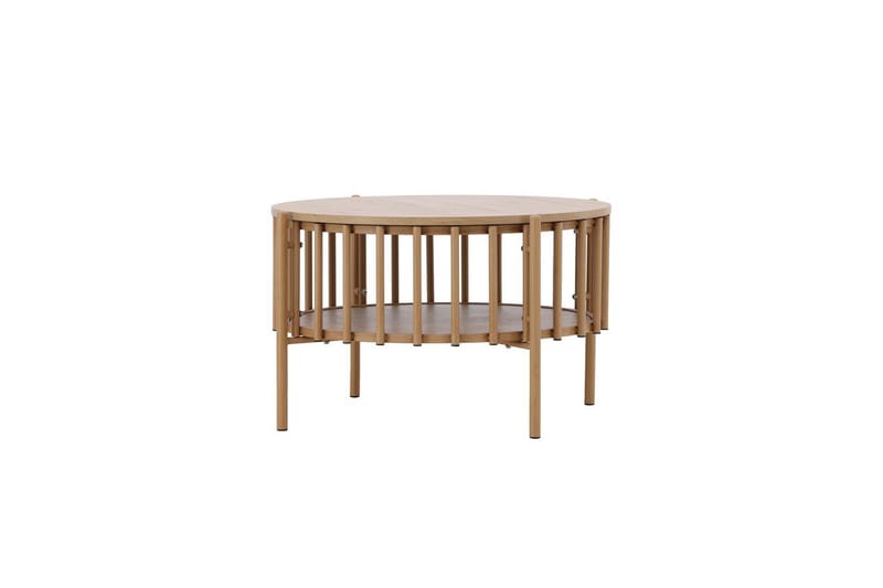Rubbo Runt Soffbord 80 cm med Hyllor i Trä med Ljust Trä - Beige - Möbler - Vardagsrum - Soffbord & vardagsrumsbord - Soffbord