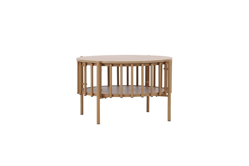 Rubbo Runt Soffbord 80 cm med Hyllor i Trä med Ljust Trä - Beige - Möbler - Vardagsrum - Soffbord & vardagsrumsbord - Soffbord