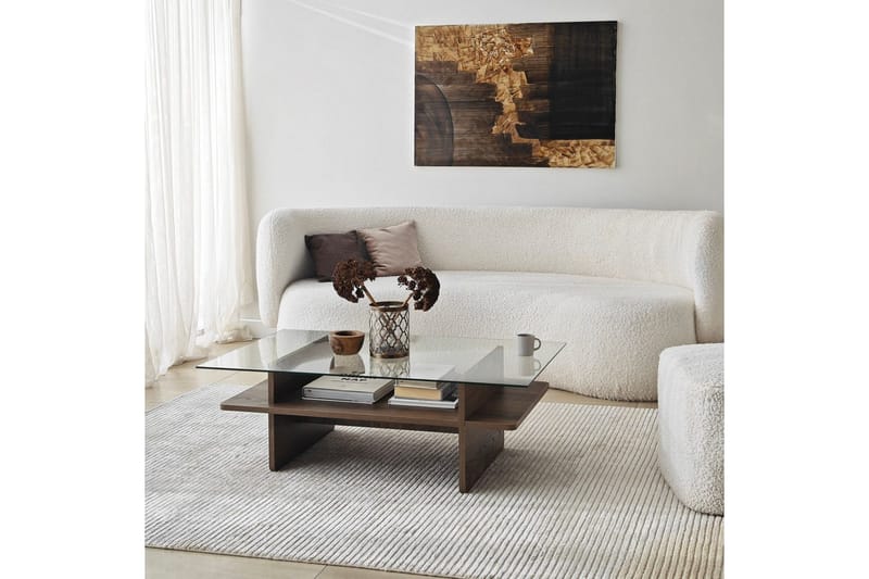Rubby Soffbord 105 cm - Mediumfärgat trä/Vit - Möbler - Vardagsrum - Soffbord & vardagsrumsbord - Soffbord