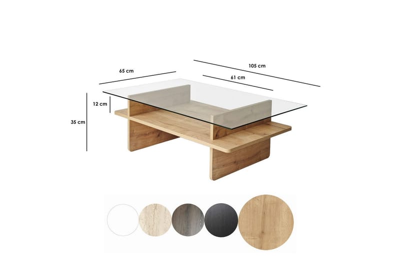 Rubby Soffbord 105 cm - Vit/Mörkgrön - Möbler - Vardagsrum - Soffbord & vardagsrumsbord - Soffbord