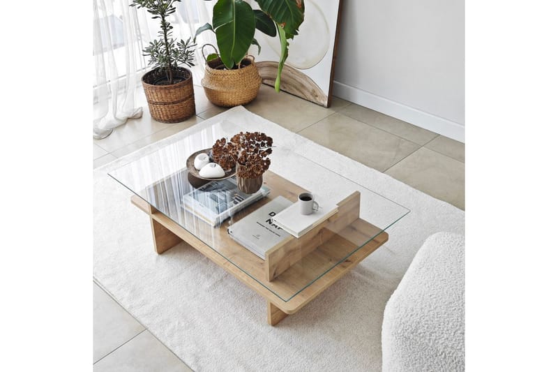 Rubby Soffbord 105 cm - Vit/Mörkgrön - Möbler - Vardagsrum - Soffbord & vardagsrumsbord - Soffbord