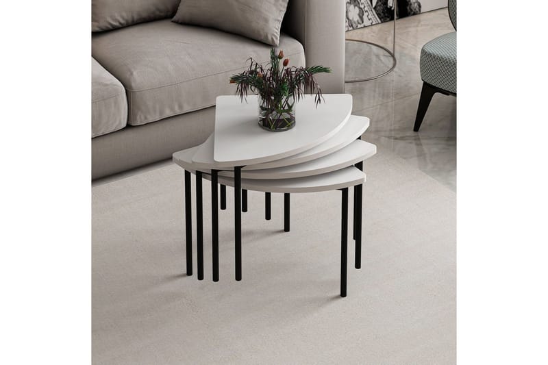 Rusele Soffbord 90 cm - Vit - Möbler - Vardagsrum - Soffbord & vardagsrumsbord - Satsbord