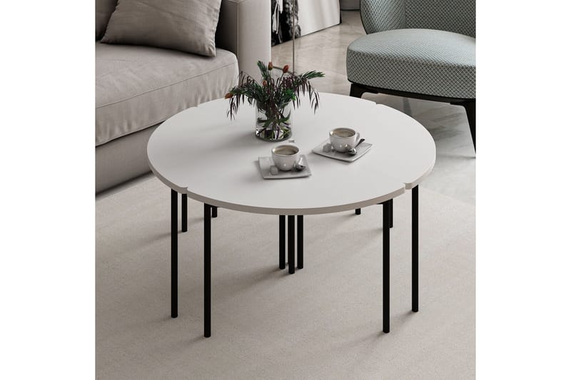 Rusele Soffbord 90 cm - Vit - Möbler - Vardagsrum - Soffbord & vardagsrumsbord - Satsbord