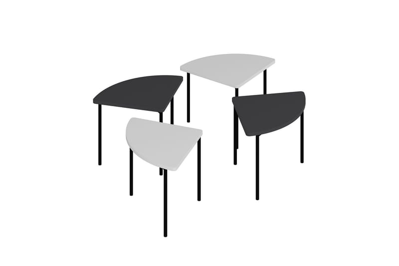 Rusele Soffbord 90 cm - Vit/Antracit - Möbler - Vardagsrum - Soffbord & vardagsrumsbord - Satsbord