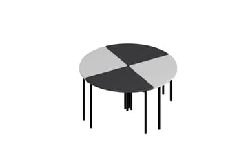 RUSELE Soffbord 90 cm Vit/Antracit