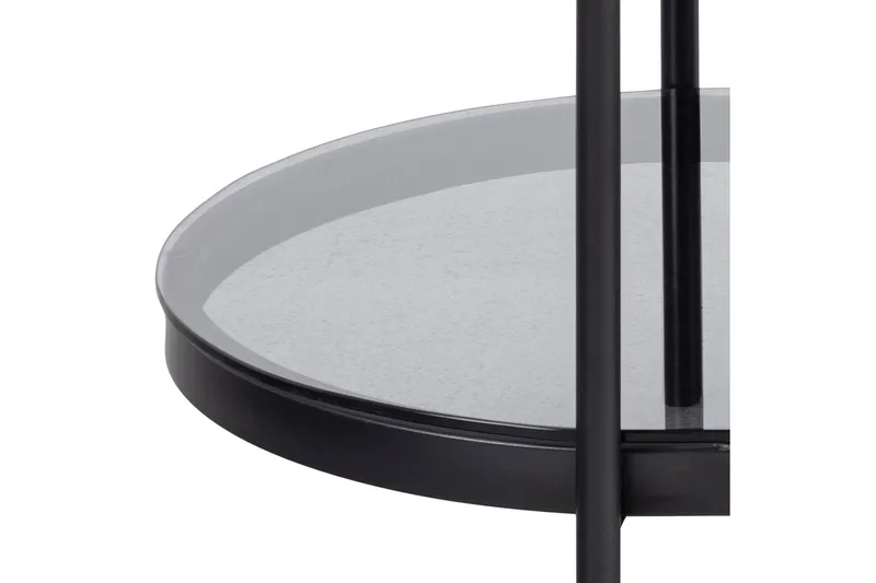 Rutkin 95 cm Ovalt Soffbord med Hylla i Glas - Grå - Möbler - Vardagsrum - Soffbord & vardagsrumsbord - Soffbord