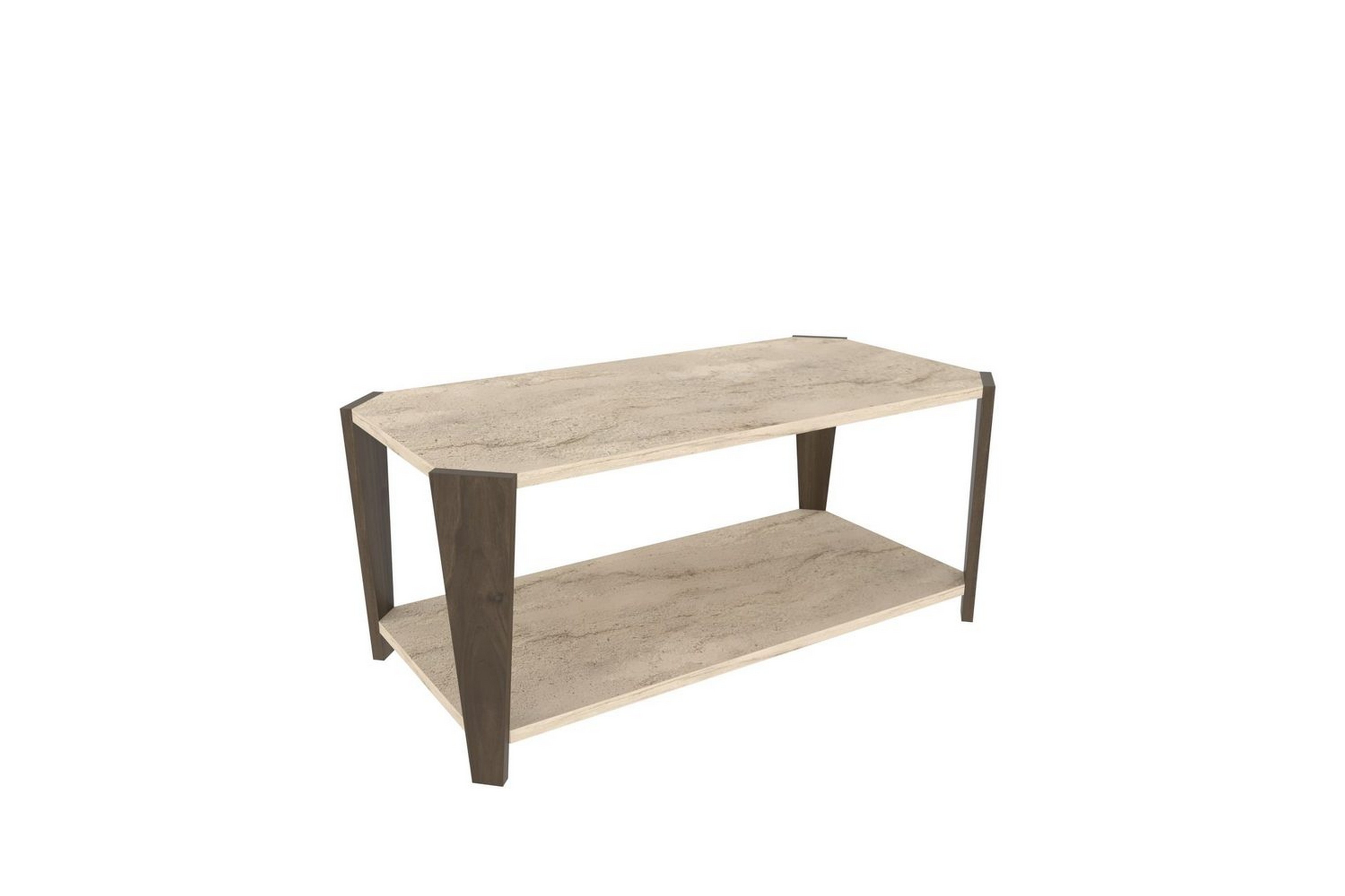 rylas soffbord 91 cm - valnöt/travertine