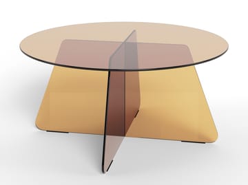 Ryvos Soffbord i Glas 80 cm Rund - Brun - Möbler - Vardagsrum - Soffbord & vardagsrumsbord - Soffbord
