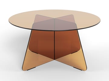 Ryvos Soffbord i Glas 80 cm Rund - Brun - Möbler - Vardagsrum - Soffbord & vardagsrumsbord - Soffbord