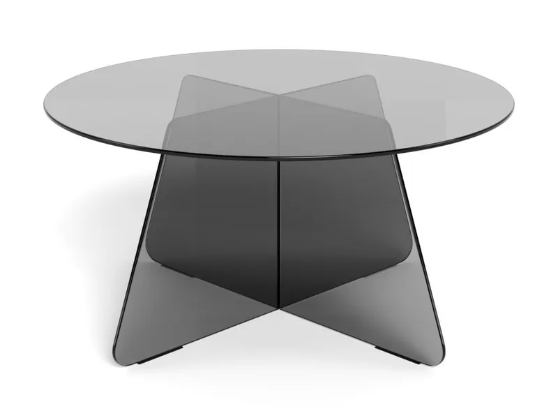 Ryvos Soffbord i Glas 80 cm Rund - Rökfärgad - Möbler - Vardagsrum - Soffbord & vardagsrumsbord - Soffbord