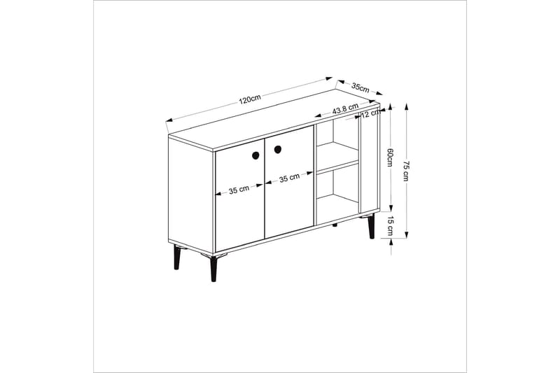 SAHRA Konsollbord 120x75 cm Brun/Vit - Hallbord - Bord - Avlastningsbord & konsolbord