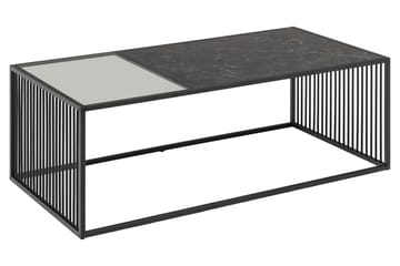 Saklani 120x60 cm Rektangulärt Soffbord i Metall med Glasskiva - Svart - Möbler - Vardagsrum - Soffbord & vardagsrumsbord - Soffbord