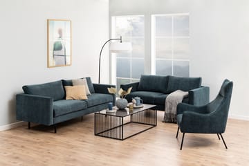 Saklani 120x60 cm Rektangulärt Soffbord i Metall med Glasskiva - Svart - Möbler - Vardagsrum - Soffbord & vardagsrumsbord - Soffbord