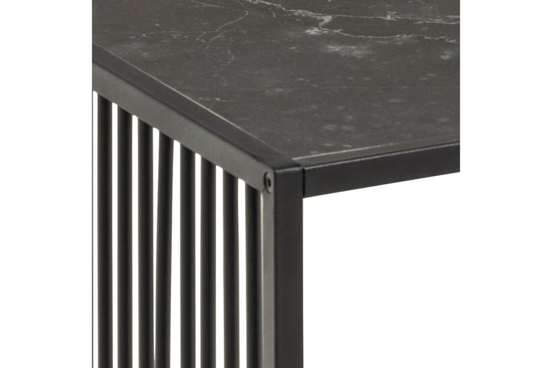 Saklani 120x60 cm Rektangulärt Soffbord i Metall med Glasskiva - Svart - Möbler - Vardagsrum - Soffbord & vardagsrumsbord - Soffbord