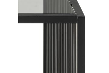 Saklani 120x60 cm Rektangulärt Soffbord i Metall med Glasskiva - Svart - Möbler - Vardagsrum - Soffbord & vardagsrumsbord - Soffbord