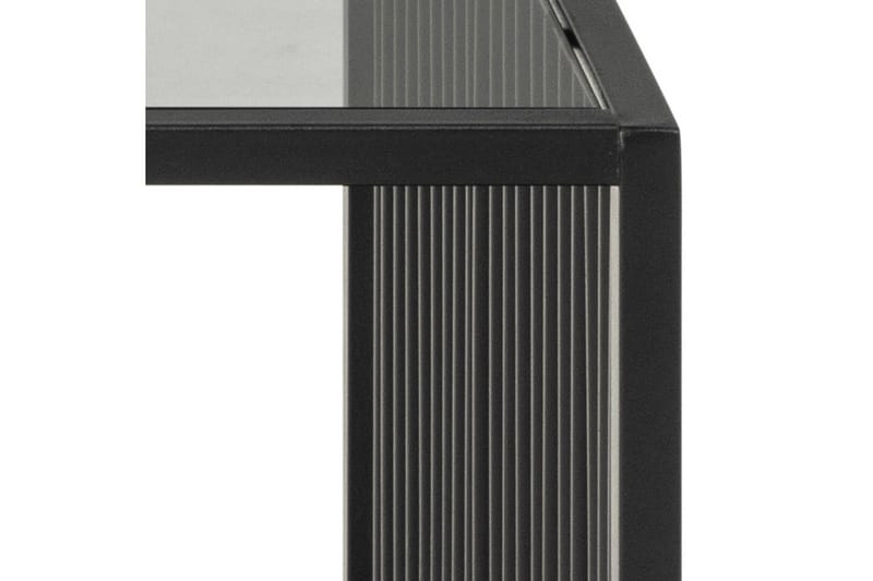 Saklani 120x60 cm Rektangulärt Soffbord i Metall med Glasskiva - Svart - Möbler - Vardagsrum - Soffbord & vardagsrumsbord - Soffbord