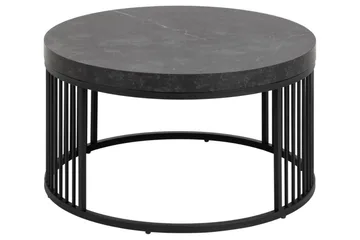 Saklani Runt Soffbord 65 cm i Metall med Stavunderrede - Mörkgrå - Möbler - Vardagsrum - Soffbord & vardagsrumsbord - Soffbord