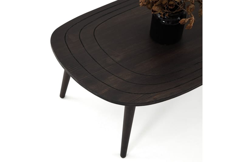 Saldus 115 cm Ovalt Soffbord i Målat Trä - Mörkbrun - Möbler - Vardagsrum - Soffbord & vardagsrumsbord - Soffbord