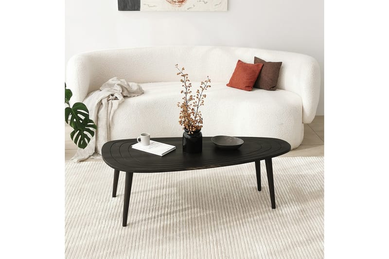 Saldus 115 cm Ovalt Soffbord i Målat Trä - Mörkbrun - Möbler - Vardagsrum - Soffbord & vardagsrumsbord - Soffbord