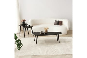 Saldus 115 cm Ovalt Soffbord i Målat Trä - Mörkbrun - Möbler - Vardagsrum - Soffbord & vardagsrumsbord - Soffbord