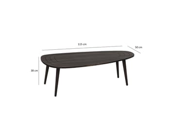 Saldus 115 cm Ovalt Soffbord i Målat Trä - Mörkbrun - Möbler - Vardagsrum - Soffbord & vardagsrumsbord - Soffbord