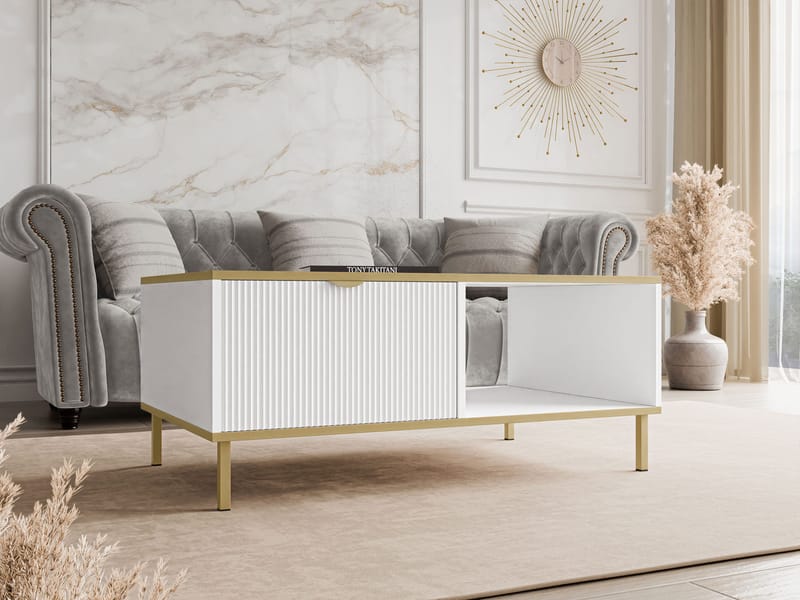 Salmor Soffbord 100 cm - Vit - Möbler - Vardagsrum - Soffbord & vardagsrumsbord - Soffbord