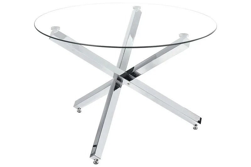 Salno Runt Matbord 110 cm i Glas, Transparent