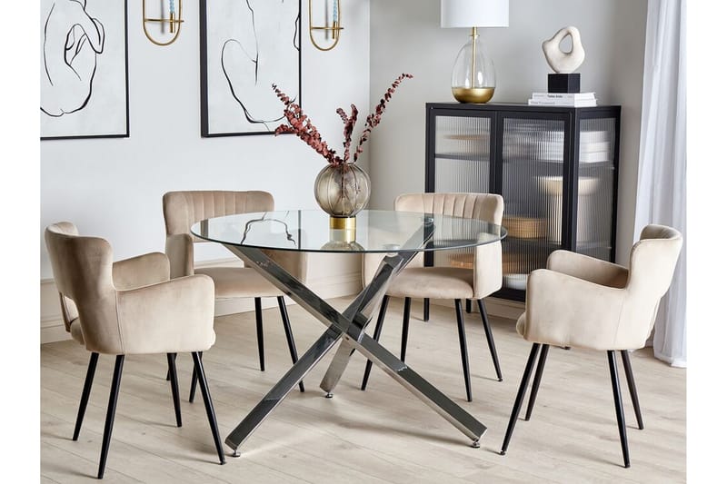 SALNO Soffbord 110 cm Rund Rund Silver - Möbler - Vardagsrum - Soffbord & vardagsrumsbord - Soffbord