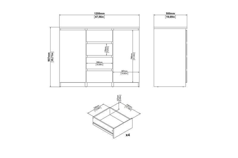 Salomns Skänk 120,8 cm - Vit - Förvaring - Förvaringsmöbler - Skänkar & sideboards