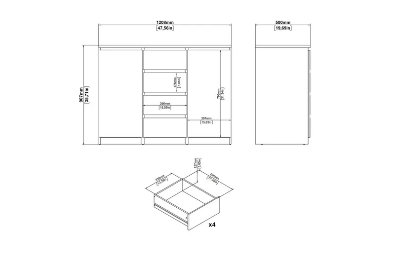 Salomns Skänk 120,8 cm - Vit - Förvaring - Förvaringsmöbler - Skänkar & sideboards