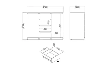 Salomns Skänk 120,8 cm - Vit - Förvaring - Förvaringsmöbler - Skänkar & sideboards