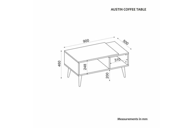 Salric Soffbord 90 cm - Travertine/Ek - Möbler - Vardagsrum - Soffbord & vardagsrumsbord - Soffbord