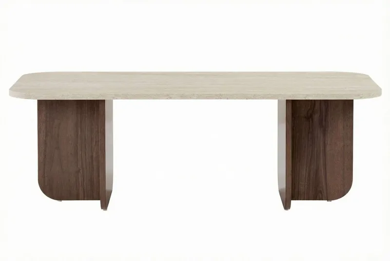 Salrin Soffbord 120x41x60 cm - Travertin, Venezia-valnöt - Möbler - Vardagsrum - Soffbord & vardagsrumsbord - Soffbord