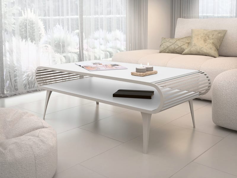 Salvaris Soffbord 120 cm - Beige med vit bordsskiva - Möbler - Vardagsrum - Soffbord & vardagsrumsbord - Soffbord