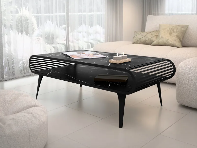 Salvaris Soffbord 120 cm - Svart marmor - Möbler - Vardagsrum - Soffbord & vardagsrumsbord - Soffbord