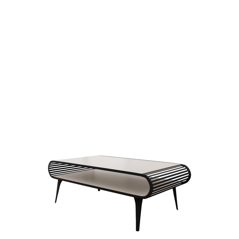 Salvaris Soffbord 120 cm, Svart med beige bordsskiva