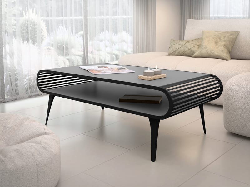 Salvaris Soffbord 120 cm - Svart med grå bordsskiva - Möbler - Vardagsrum - Soffbord & vardagsrumsbord - Soffbord