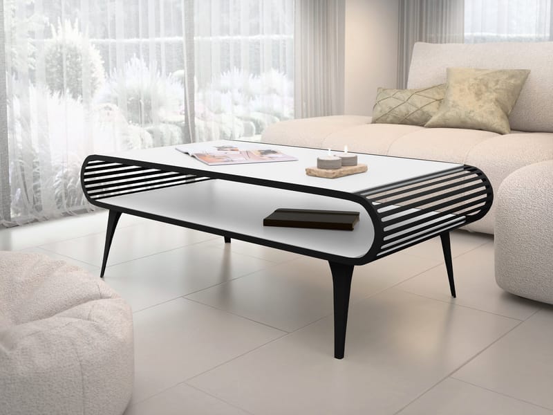 Salvaris Soffbord 120 cm - Svart och vit - Möbler - Vardagsrum - Soffbord & vardagsrumsbord - Soffbord