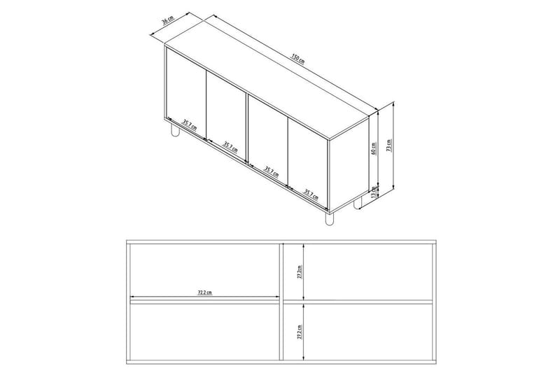 Salven Konsollbord 150 cm - Ek/Vit - Möbler - Vardagsrum - Soffbord & vardagsrumsbord - Avlastningsbord & konsolbord