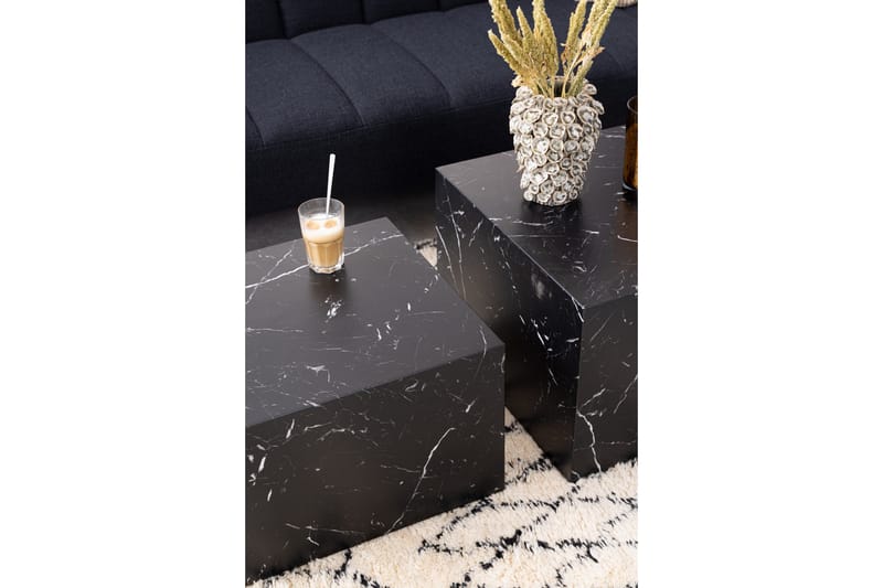 Samon Soffbord 58x58 cm - Svart - Möbler - Vardagsrum - Soffbord & vardagsrumsbord - Satsbord
