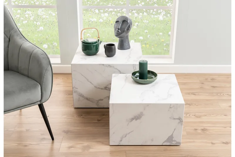 Samon Soffbord 58x58 cm - Vit - Möbler - Vardagsrum - Soffbord & vardagsrumsbord - Satsbord