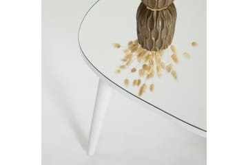 Samtens 75 cm Ovalt Soffbord i Glas med Träben - Vit - Möbler - Vardagsrum - Soffbord & vardagsrumsbord - Soffbord