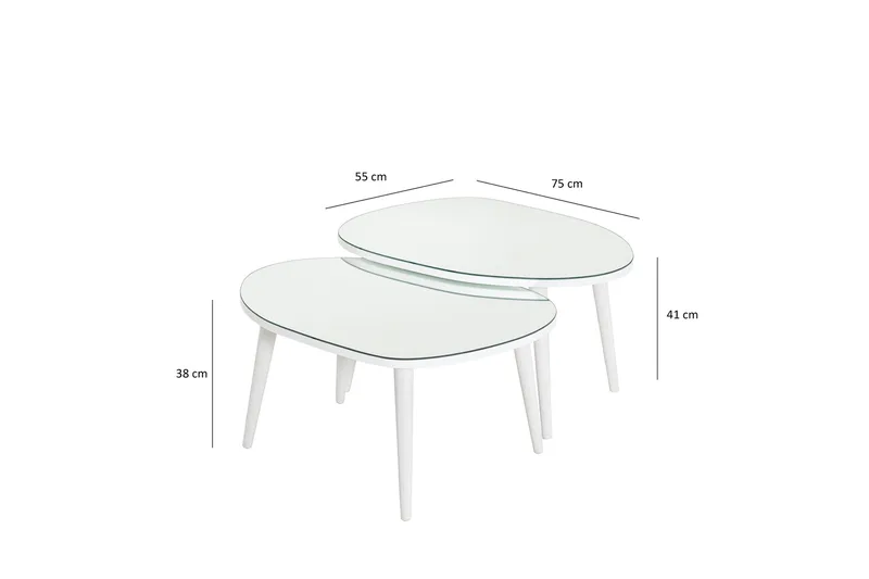Samtens Satsbord - Vit - Möbler - Vardagsrum - Soffbord & vardagsrumsbord - Satsbord