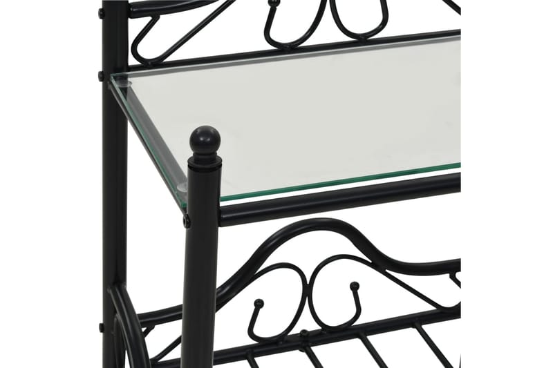 Sängbord stål och härdat glas 45x30,5x60 cm svart - Svart - Sängbord - Bord