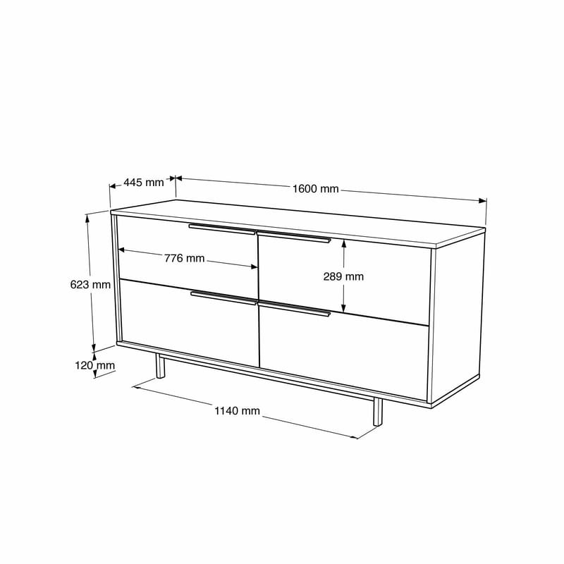 Sarnor Konsolbord 160x74,3x44,5 cm - Naturlig och vit - Möbler - Vardagsrum - Soffbord & vardagsrumsbord - Avlastningsbord & konsolbord