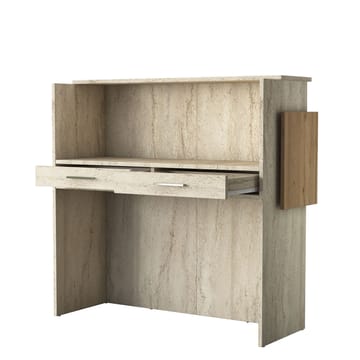 Sarnor Receptionbord 110x110x40 cm - Travertin och valnöt - Möbler - Vardagsrum - Soffbord & vardagsrumsbord - Avlastningsbord & konsolbord
