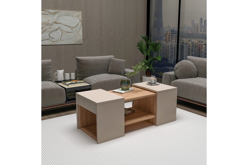 Sarte Soffbord 100x37 cm - Beige/Ljus Brun/Trä - Möbler - Vardagsrum - Soffbord & vardagsrumsbord - Satsbord