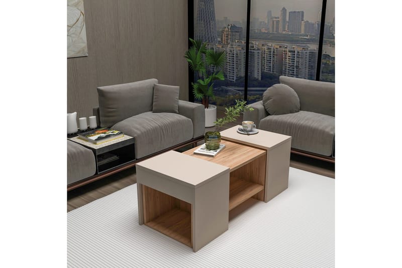 Sarte Soffbord 100x37 cm - Beige/Ljus Brun/Trä - Möbler - Vardagsrum - Soffbord & vardagsrumsbord - Satsbord